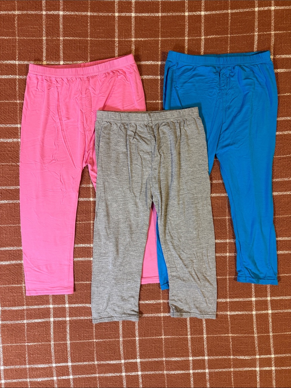 Girls’ Capris 3-pack in Pink, Gray, and dark Turquoise - Size 7/8